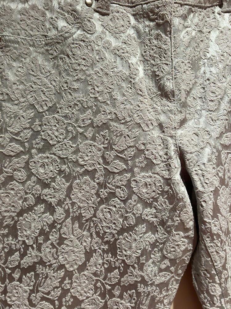 Designer Cache Luxe - Size 8 Pants Floral Textured - image 4